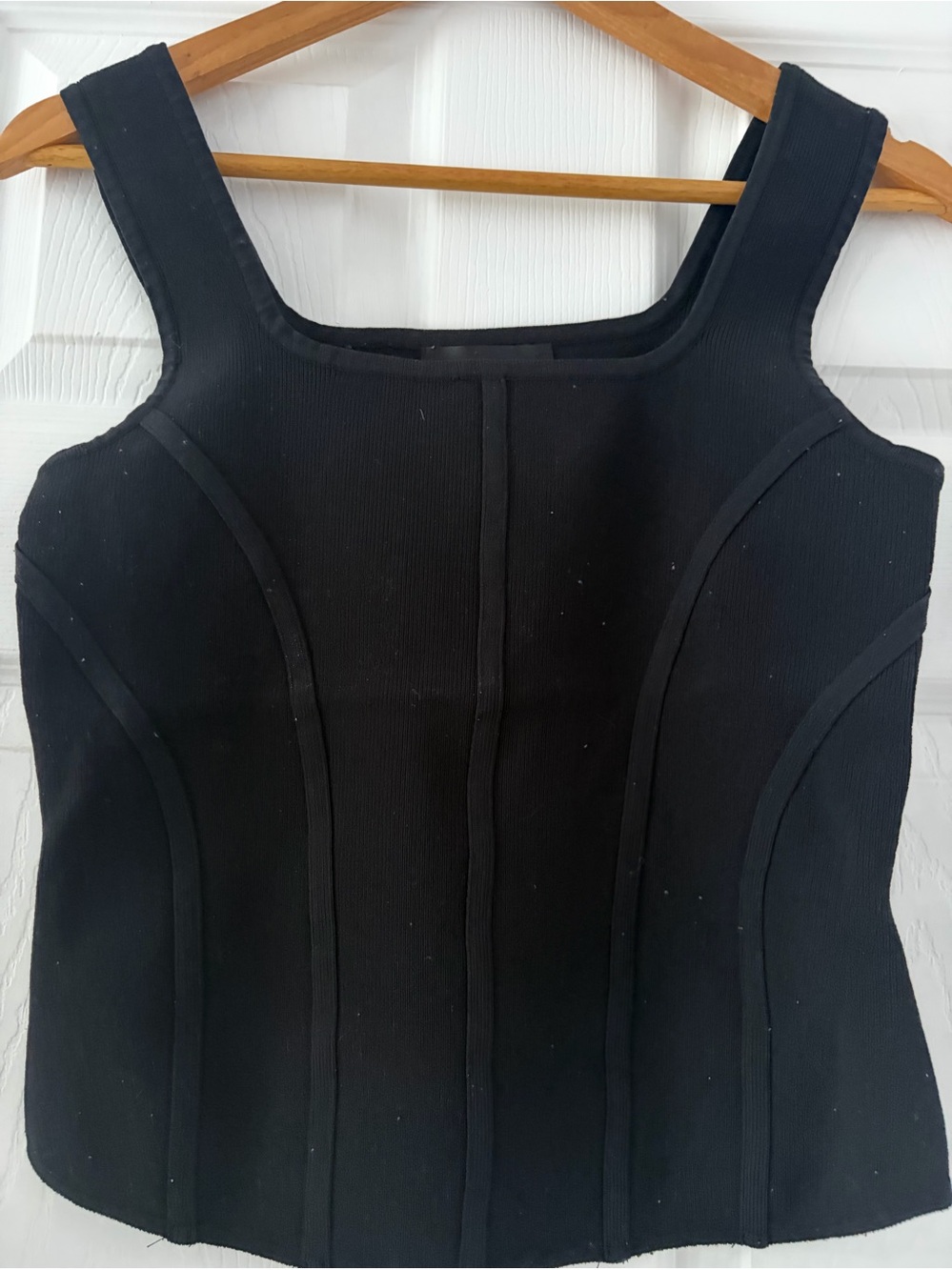 Bailey 44 Black Square-Neck Tank with Princess Seams